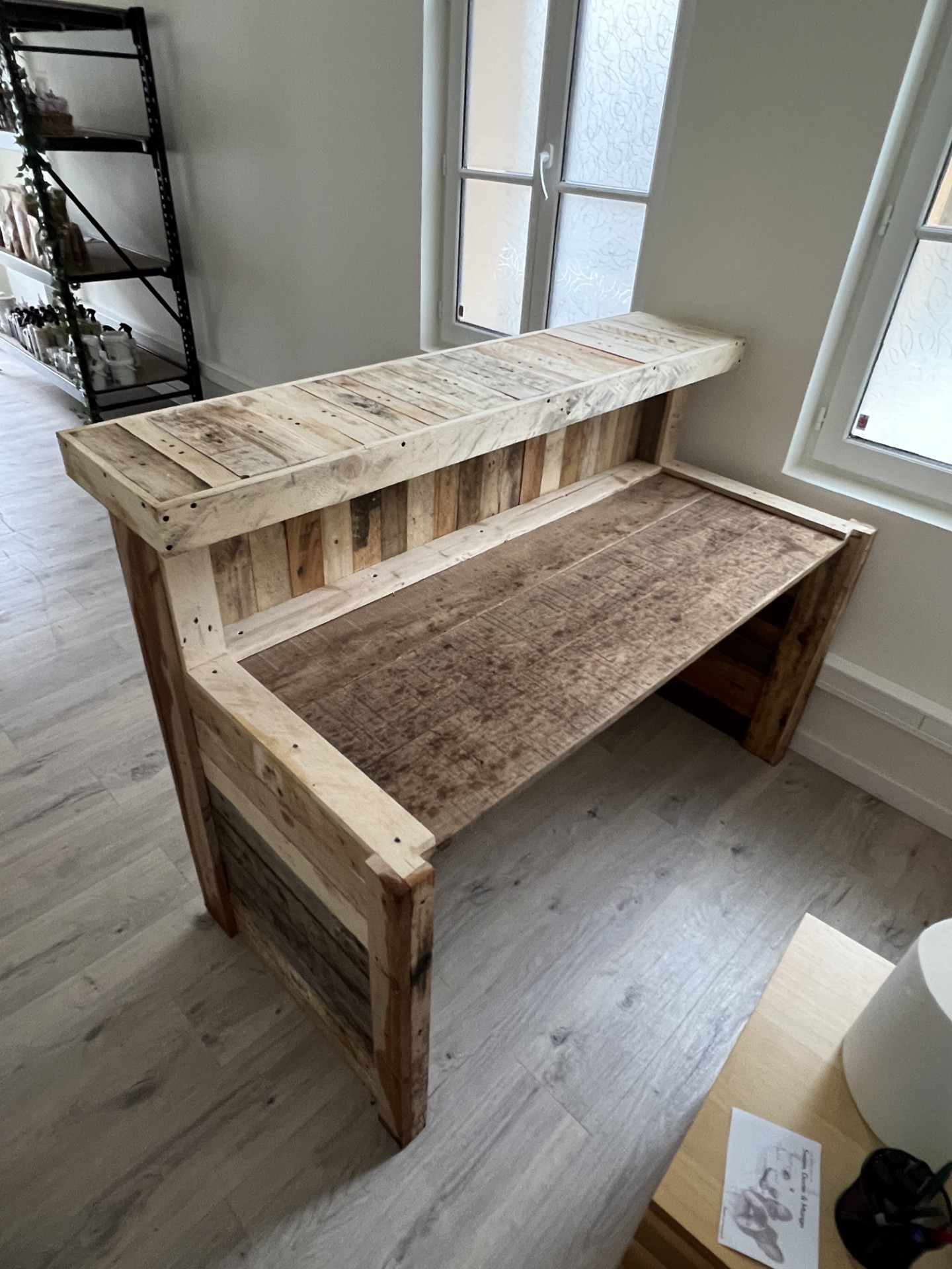 Comptoir en palette renforcé